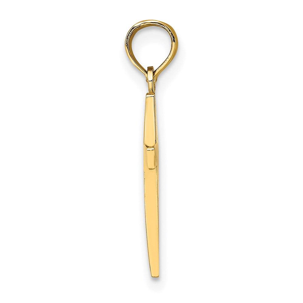 14K Gelbgold Abgeschrägt Kreuz Charm