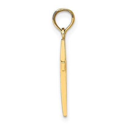 14K Gelbgold Abgeschrägt Kreuz Charm