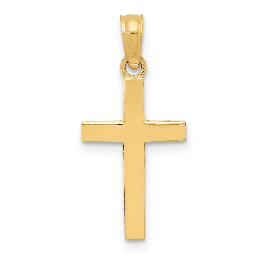 14K Gelbgold Abgeschrägt Kreuz Charm