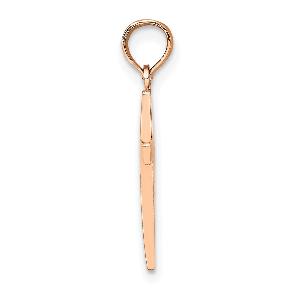 14K Roségold Abgeschrägt Kreuz Charm
