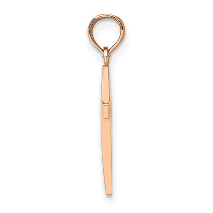 14K Roségold Abgeschrägt Kreuz Charm