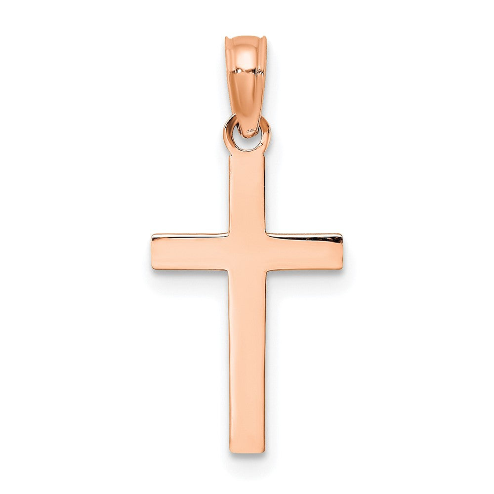 14K Roségold Abgeschrägt Kreuz Charm