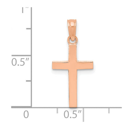 14K Roségold Abgeschrägt Kreuz Charm