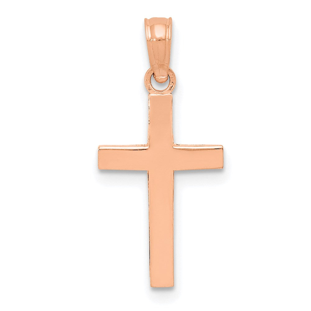 14K Roségold Abgeschrägt Kreuz Charm