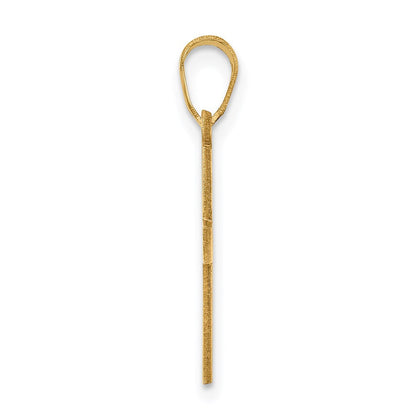 14K Gelbgold Poliert Kreuz Charm