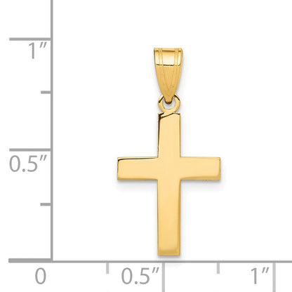 14K Gelbgold Poliert Kreuz Charm
