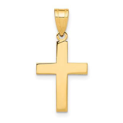 14K Gelbgold Poliert Kreuz Charm