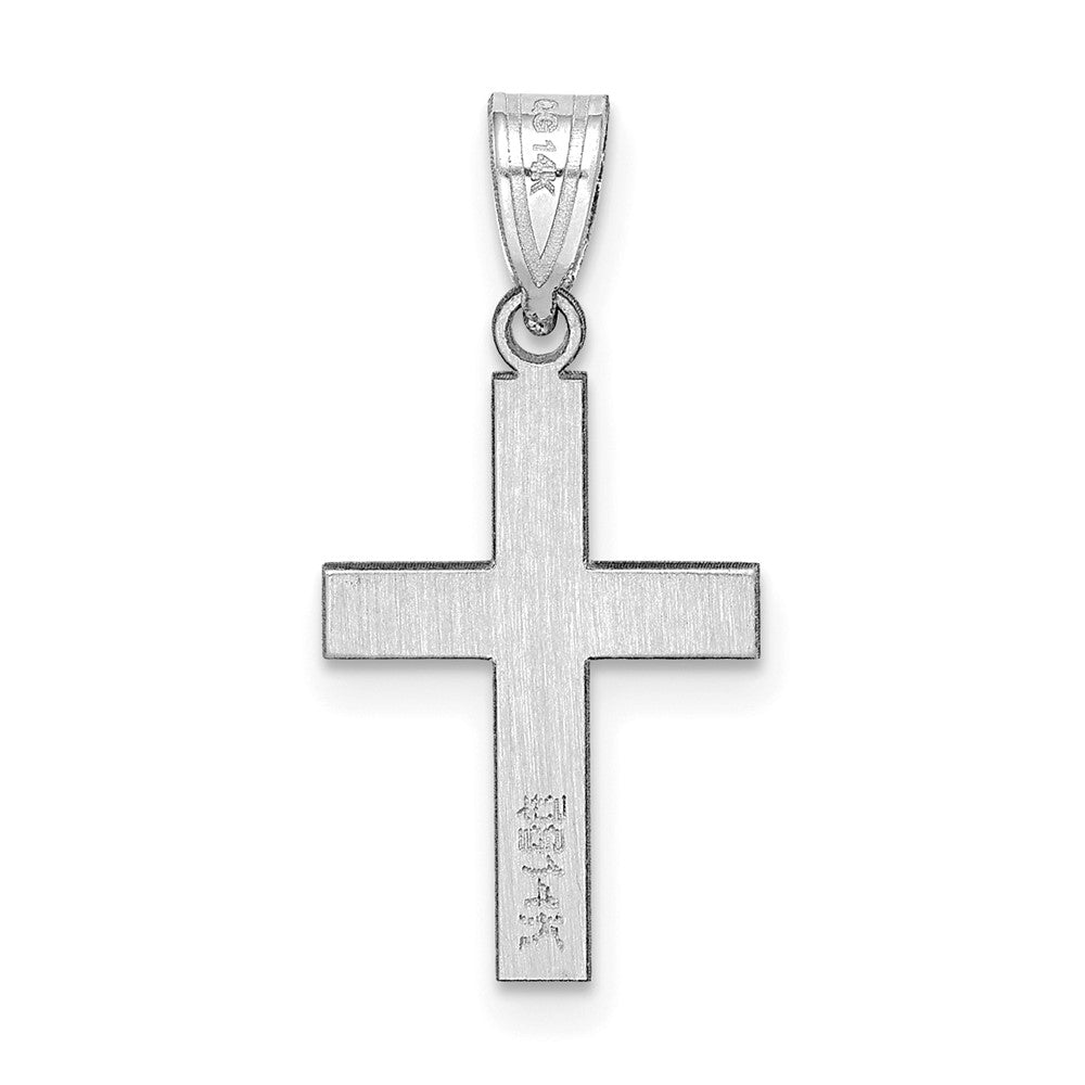 14K Weißgold Poliert Kreuz Charm