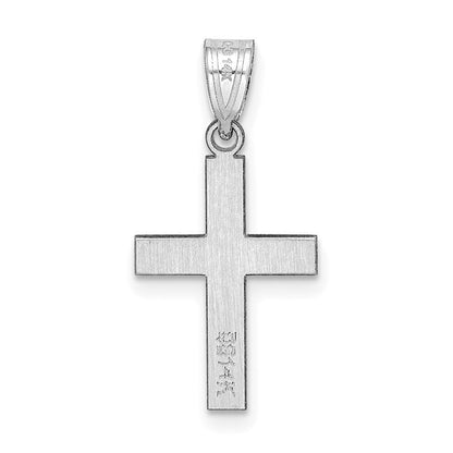 14K Weißgold Poliert Kreuz Charm