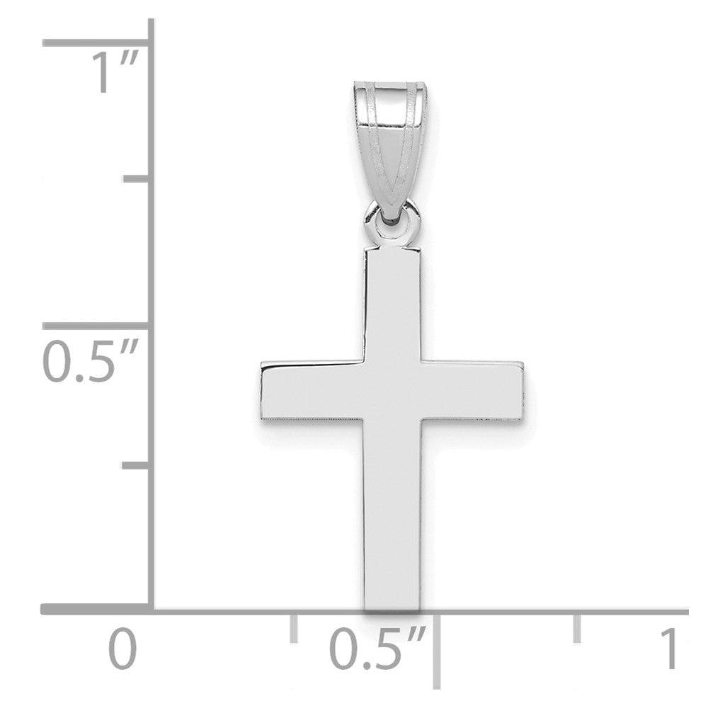 14K Weißgold Poliert Kreuz Charm