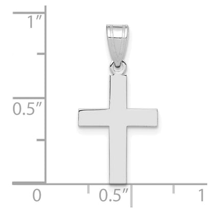 14K Weißgold Poliert Kreuz Charm