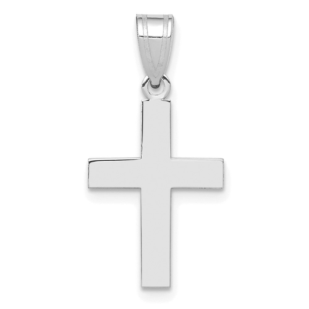 14K Weißgold Poliert Kreuz Charm