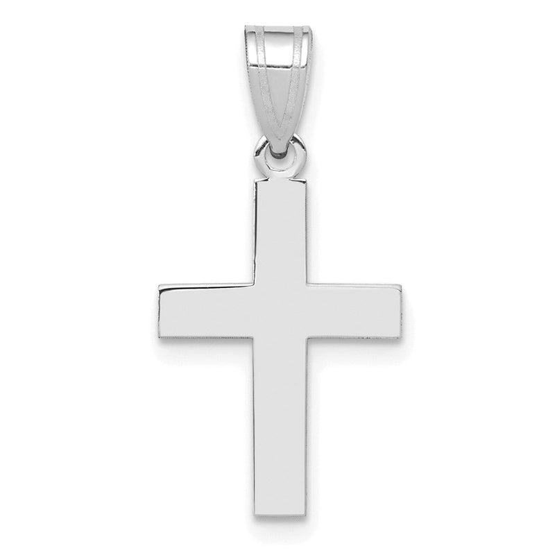 14K Weißgold Poliert Kreuz Charm