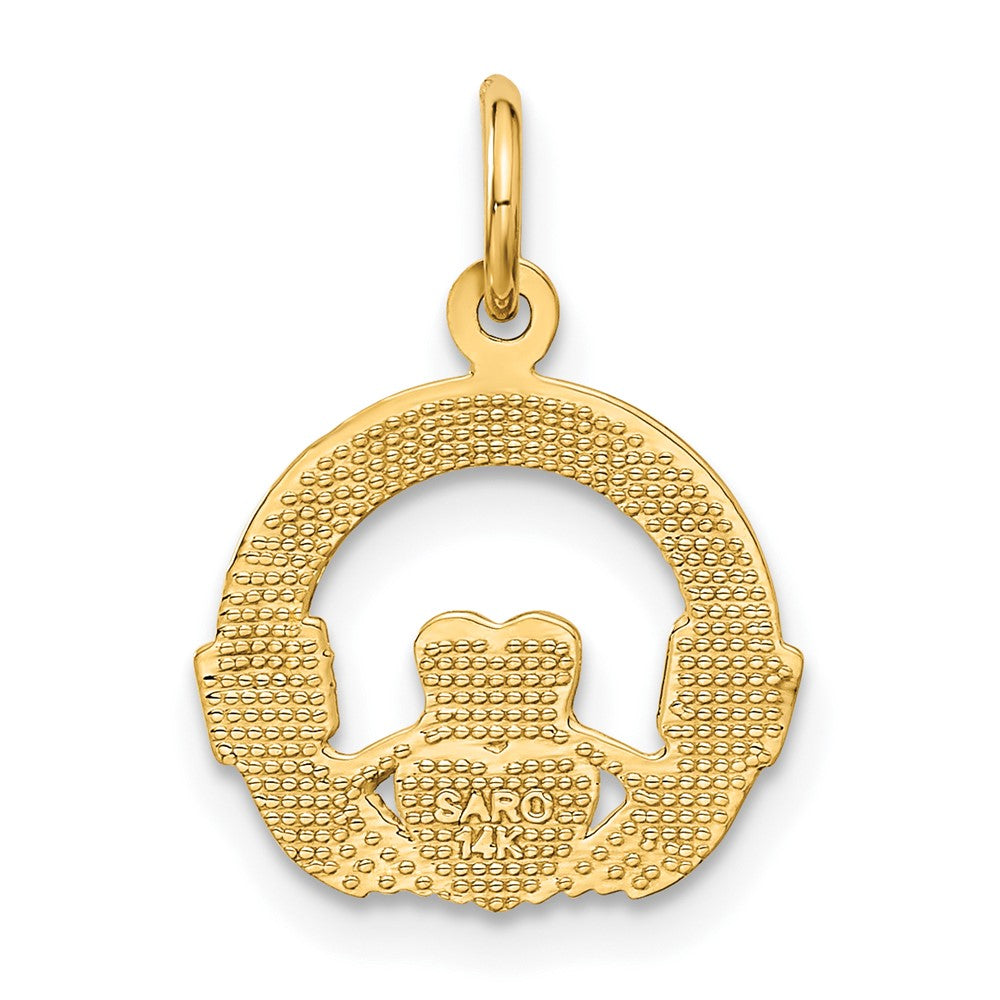 14K Gelbgold Claddagh Charm