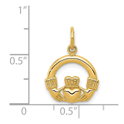 14K Gelbgold Claddagh Charm
