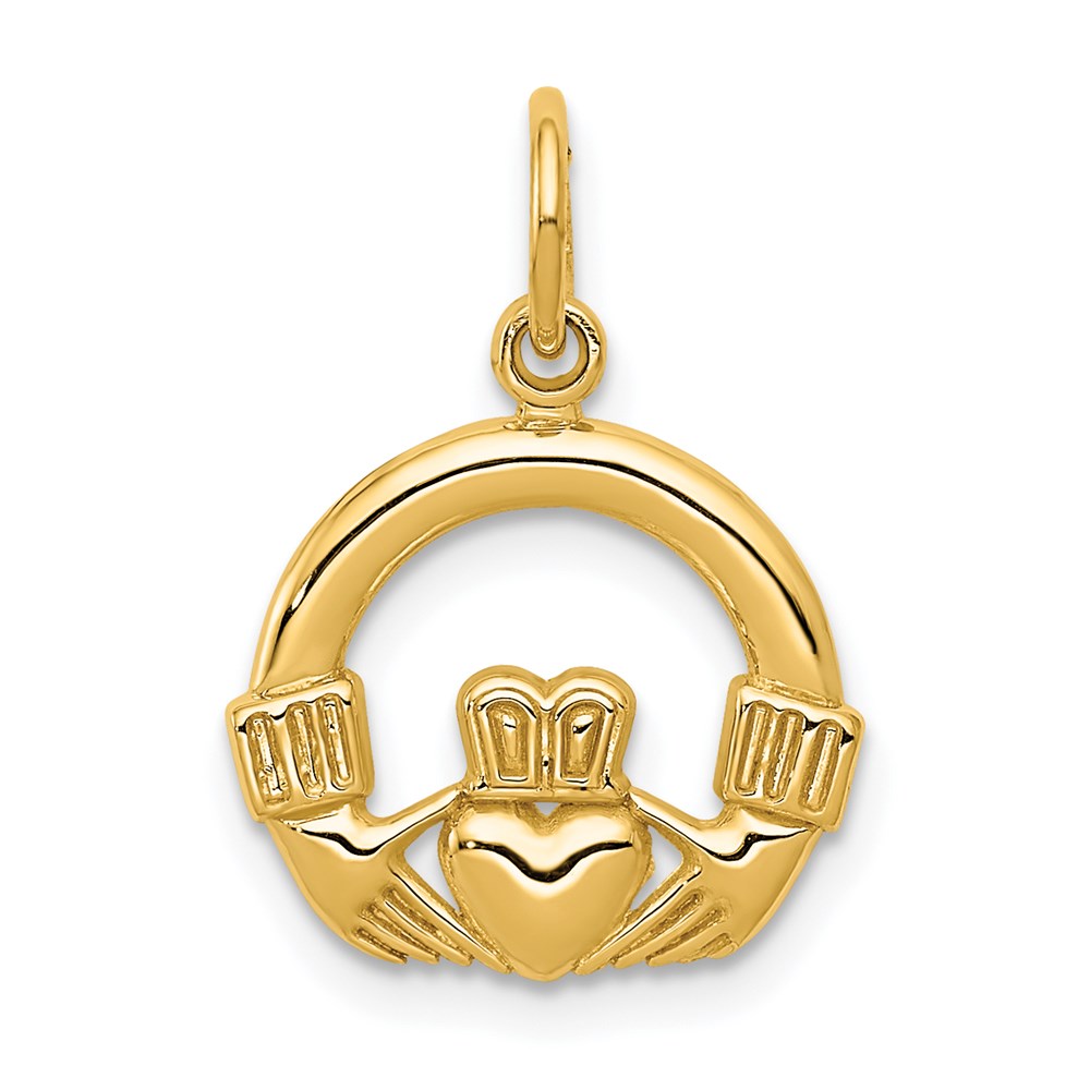 14K Gelbgold Claddagh Charm