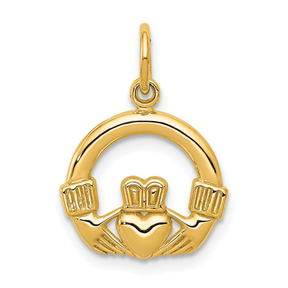 14K Gelbgold Claddagh Charm