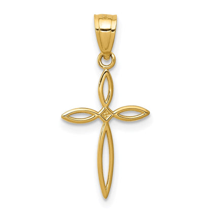 14K Gelbgold Passion Kreuz Charm