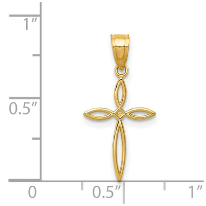 14K Gelbgold Passion Kreuz Charm