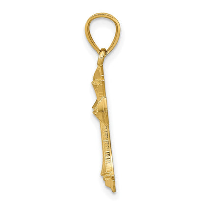 14K Gelbgold Diamantiert Passion Kreuz Charm