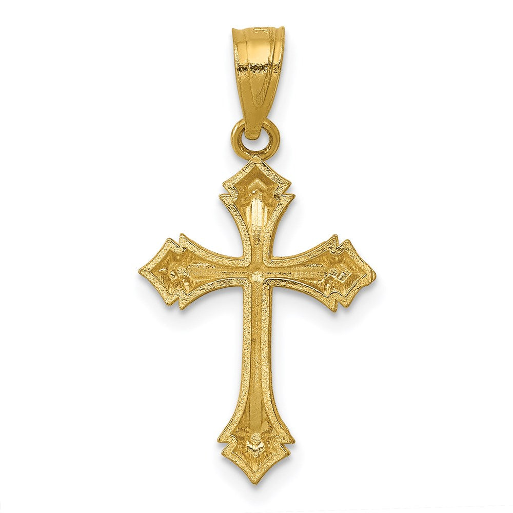14K Gelbgold Diamantiert Passion Kreuz Charm