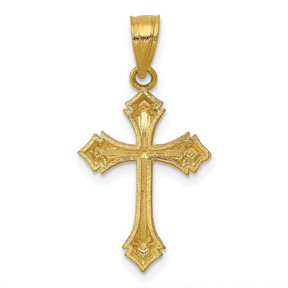14K Gelbgold Diamantiert Passion Kreuz Charm