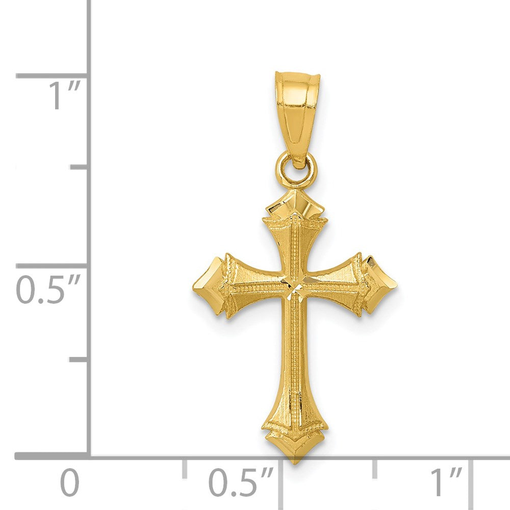 14K Gelbgold Diamantiert Passion Kreuz Charm