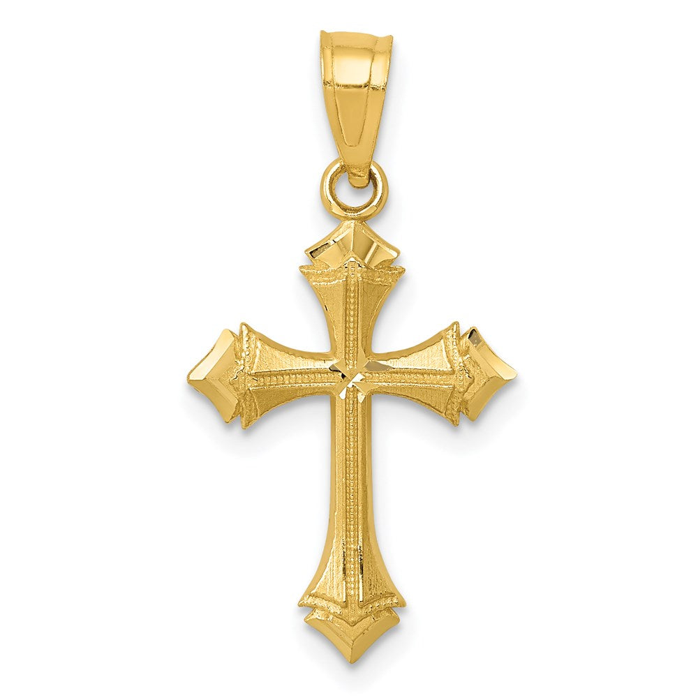 14K Gelbgold Diamantiert Passion Kreuz Charm