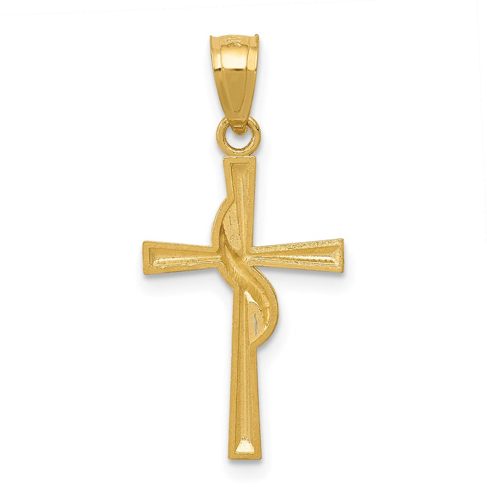 14K Gelbgold Poliert Kreuz Anhänger