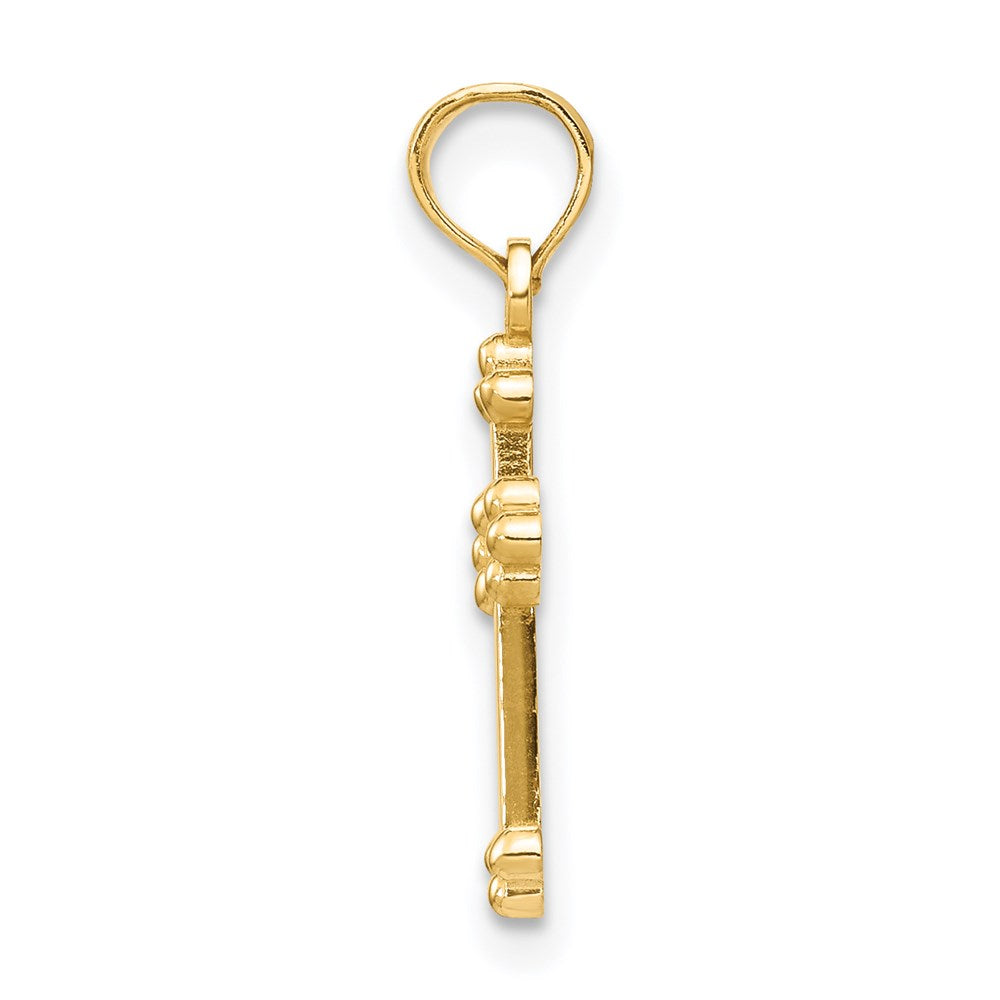 14K Gelbgold Knospend Kreuz Charm