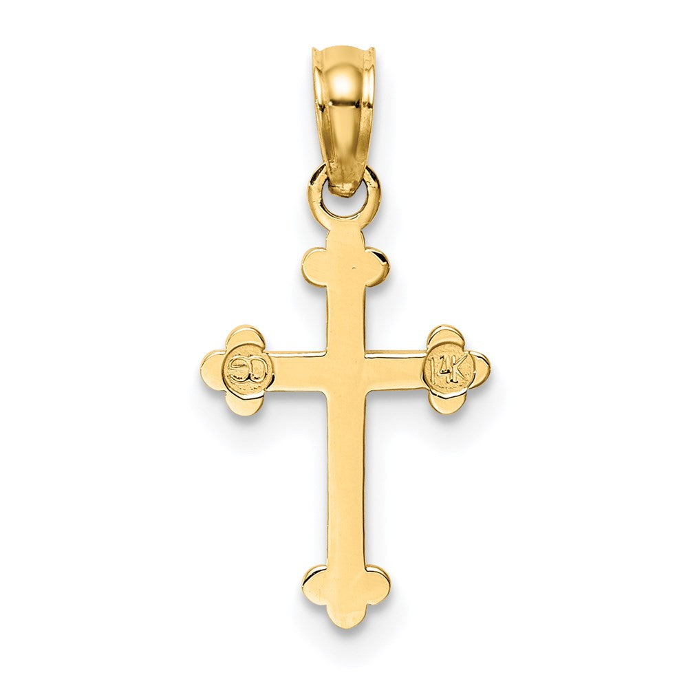 14K Gelbgold Knospend Kreuz Charm