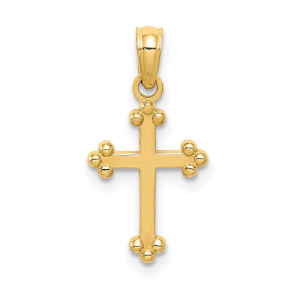 14K Gelbgold Knospend Kreuz Charm