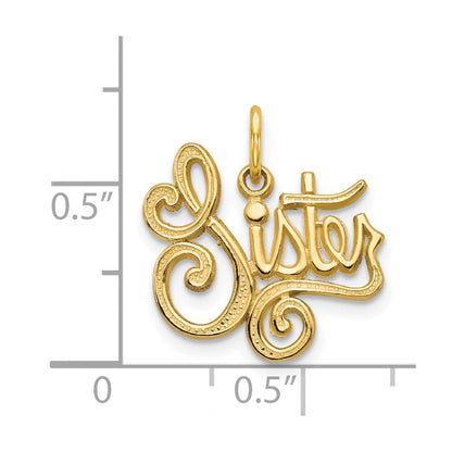 14K Gelbgold Schwester Charm