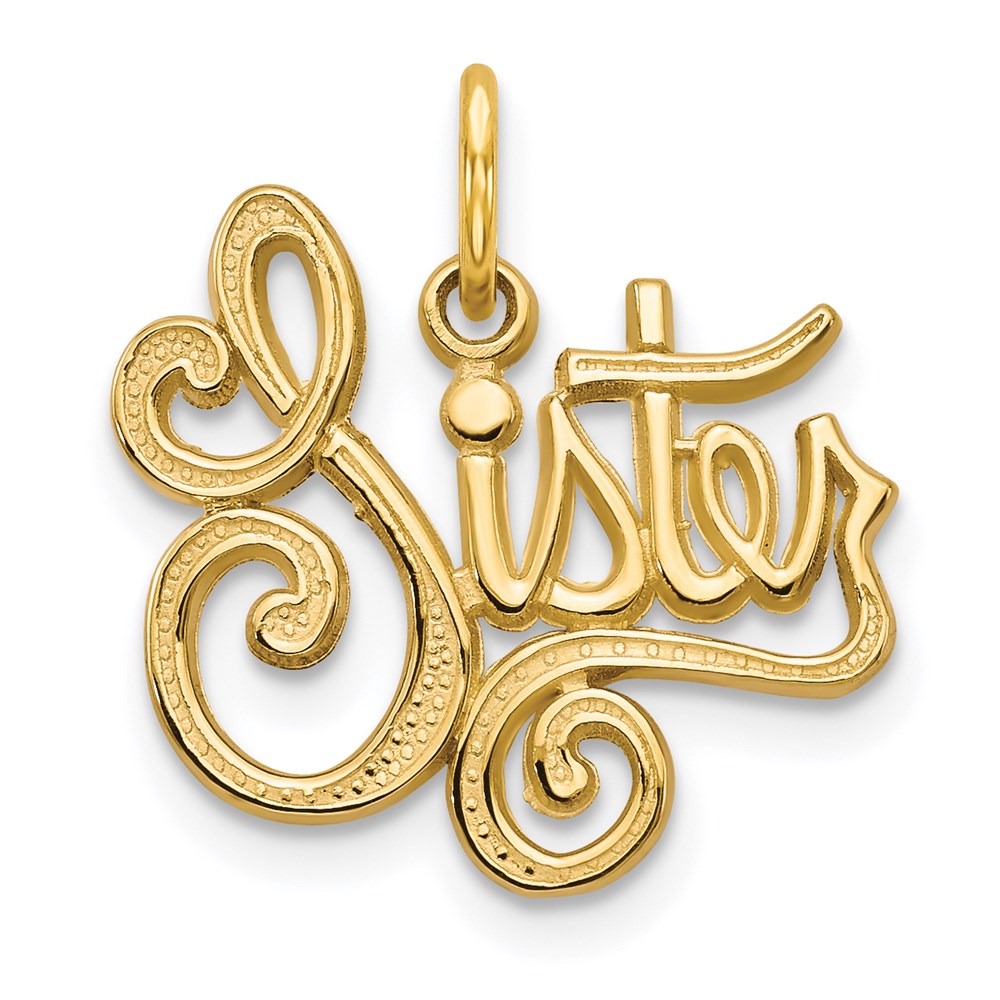 14K Gelbgold Schwester Charm