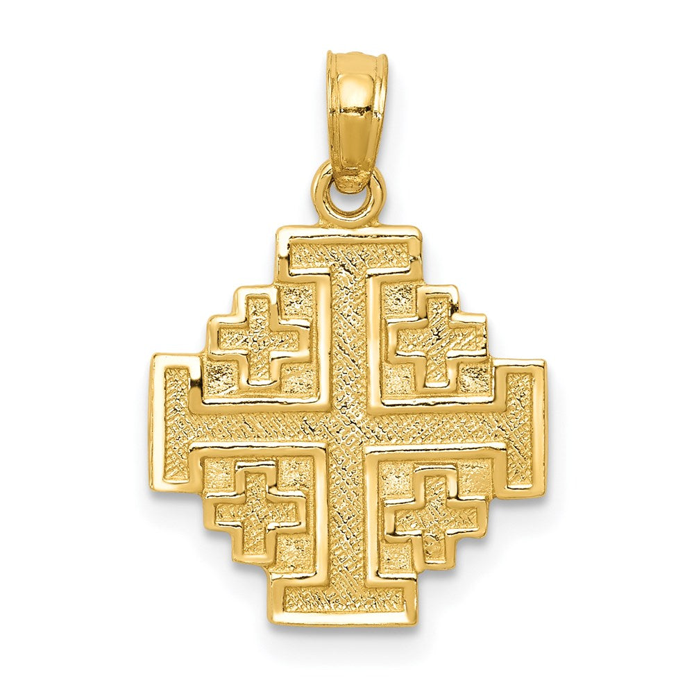 14K Gelbgold Jerusalem Kreuz Anhänger