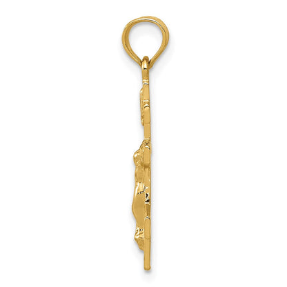 14K Gelbgold Eastern Orthodox Kruzifix Charm