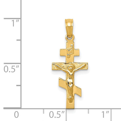 14K Gelbgold Eastern Orthodox Kruzifix Charm