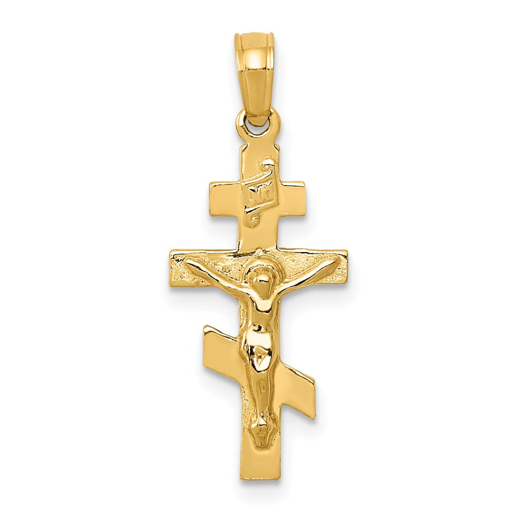 14K Gelbgold Eastern Orthodox Kruzifix Charm