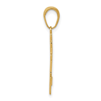 14K Gelbgold Eastern Orthodox Kreuz Anhänger