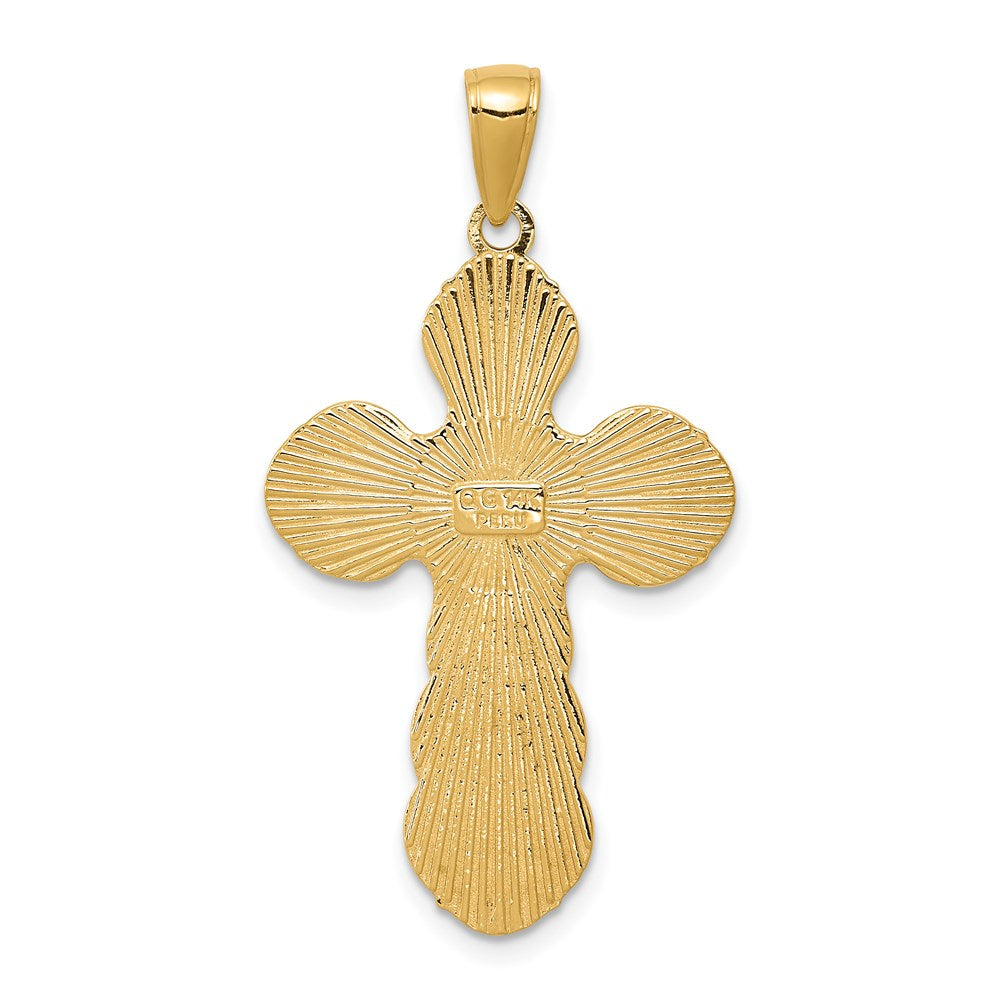 14K Gelbgold Kruzifix-Anhänger, satiniert