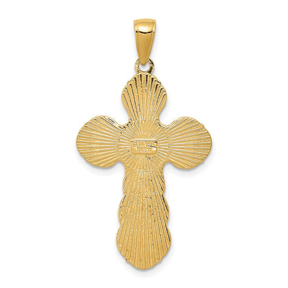 14K Gelbgold Kruzifix-Anhänger, satiniert