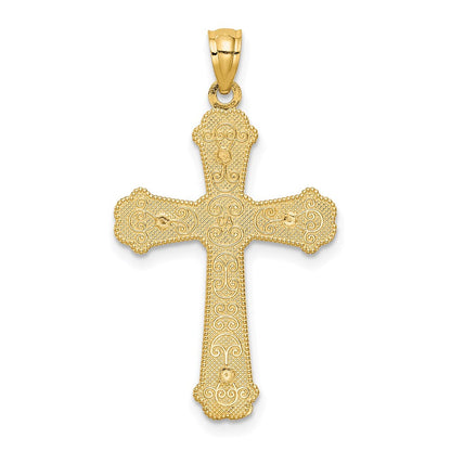 14K Bicolor-Gold Herzen-Kreuz-Anhänger