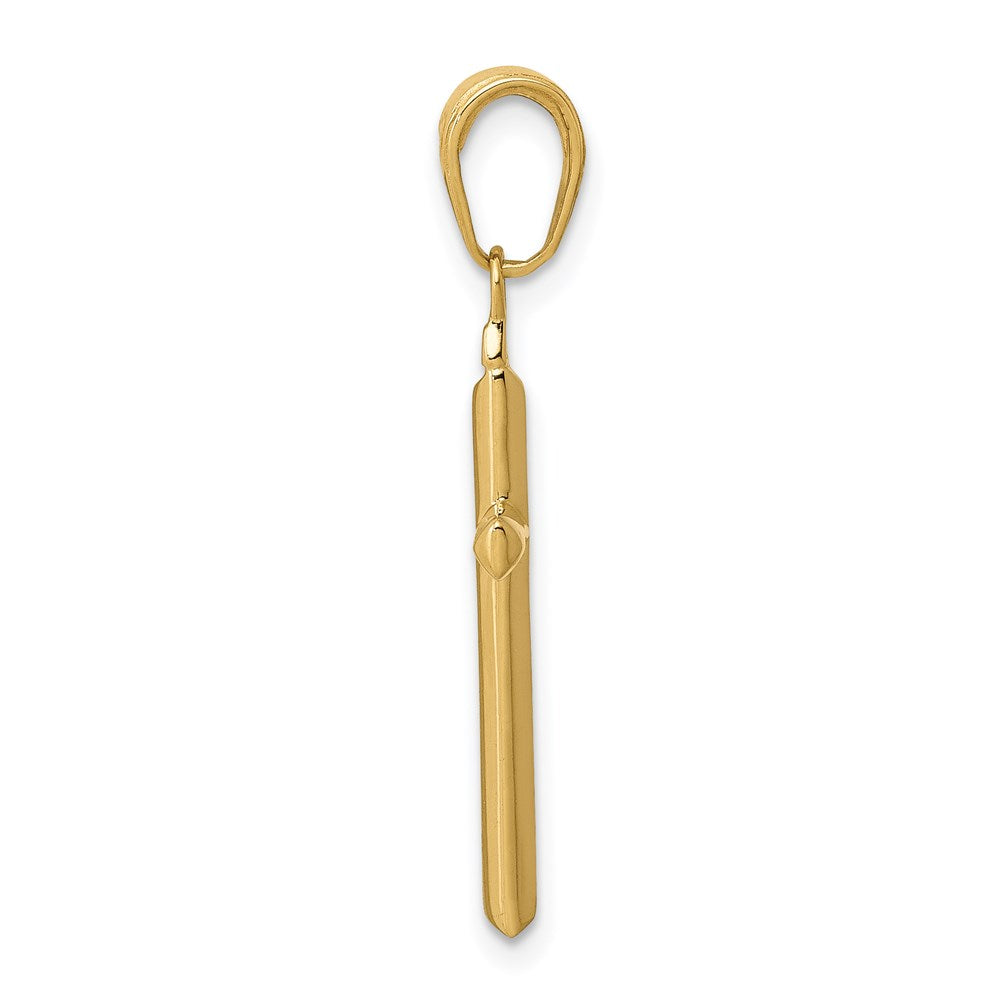14K Gelbgold Wendbar Lateinisch Kreuz Anhänger