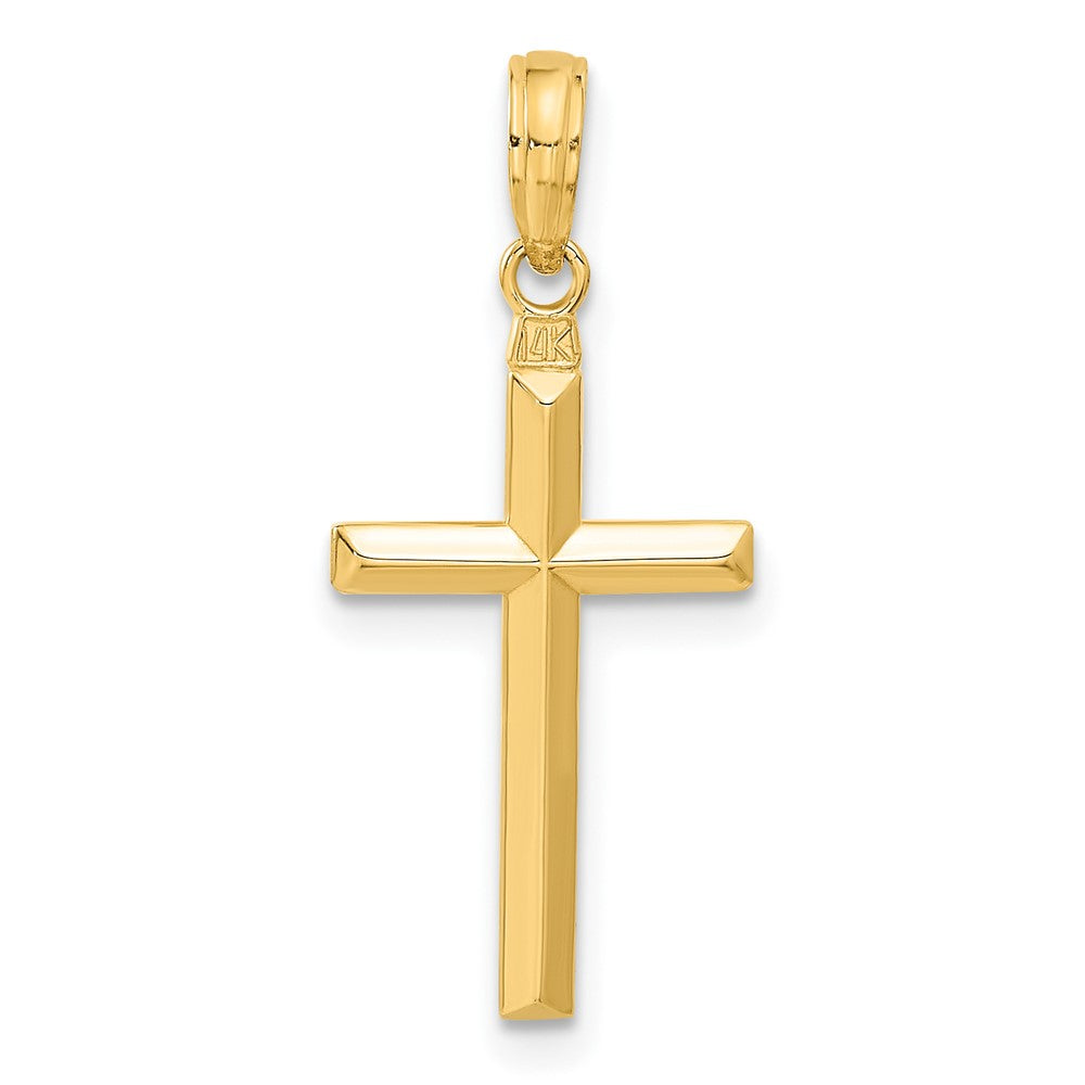 14K Gelbgold Wendbar Lateinisch Kreuz Anhänger