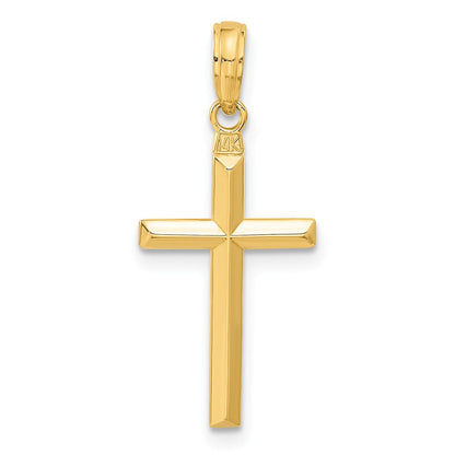 14K Gelbgold Wendbar Lateinisch Kreuz Anhänger