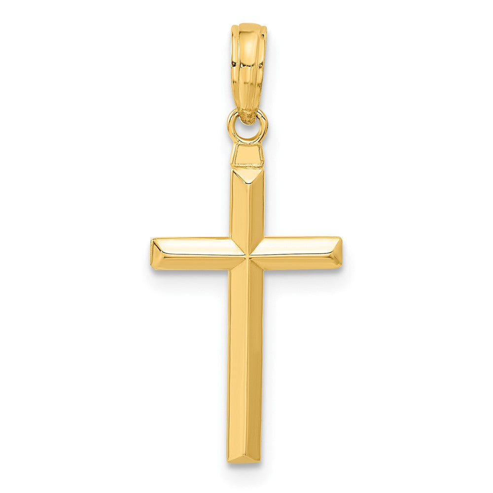 14K Gelbgold Wendbar Lateinisch Kreuz Anhänger
