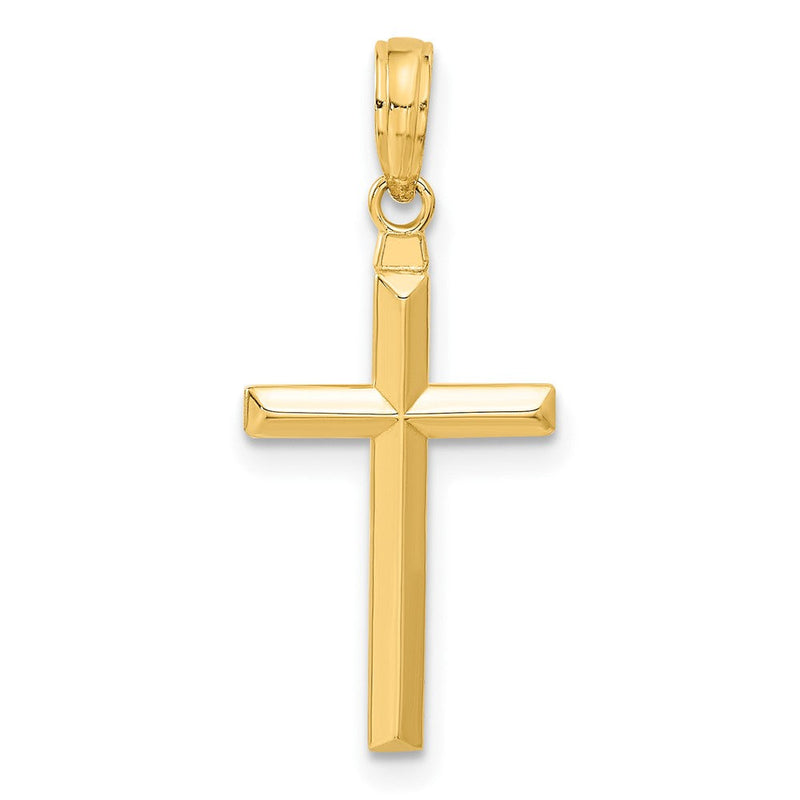 14K Gelbgold Wendbar Lateinisch Kreuz Anhänger