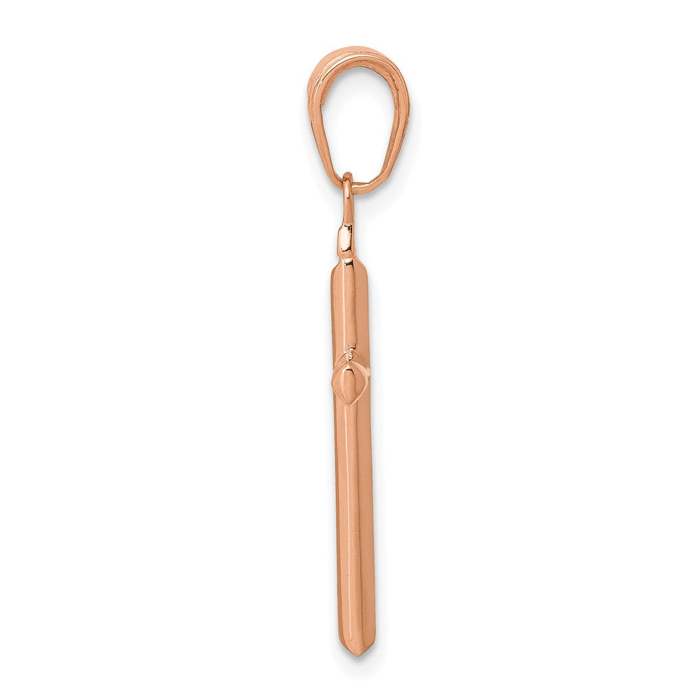 14K Roségold Wendbar Lateinisch Kreuz Anhänger