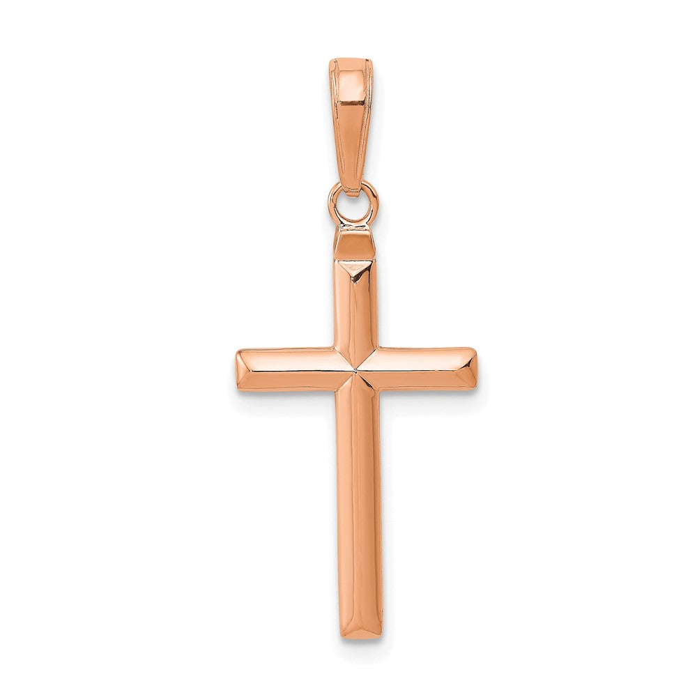 14K Roségold Wendbar Lateinisch Kreuz Anhänger