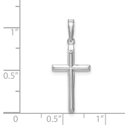 14K Weißgold Wendbar Lateinisch Kreuz Anhänger